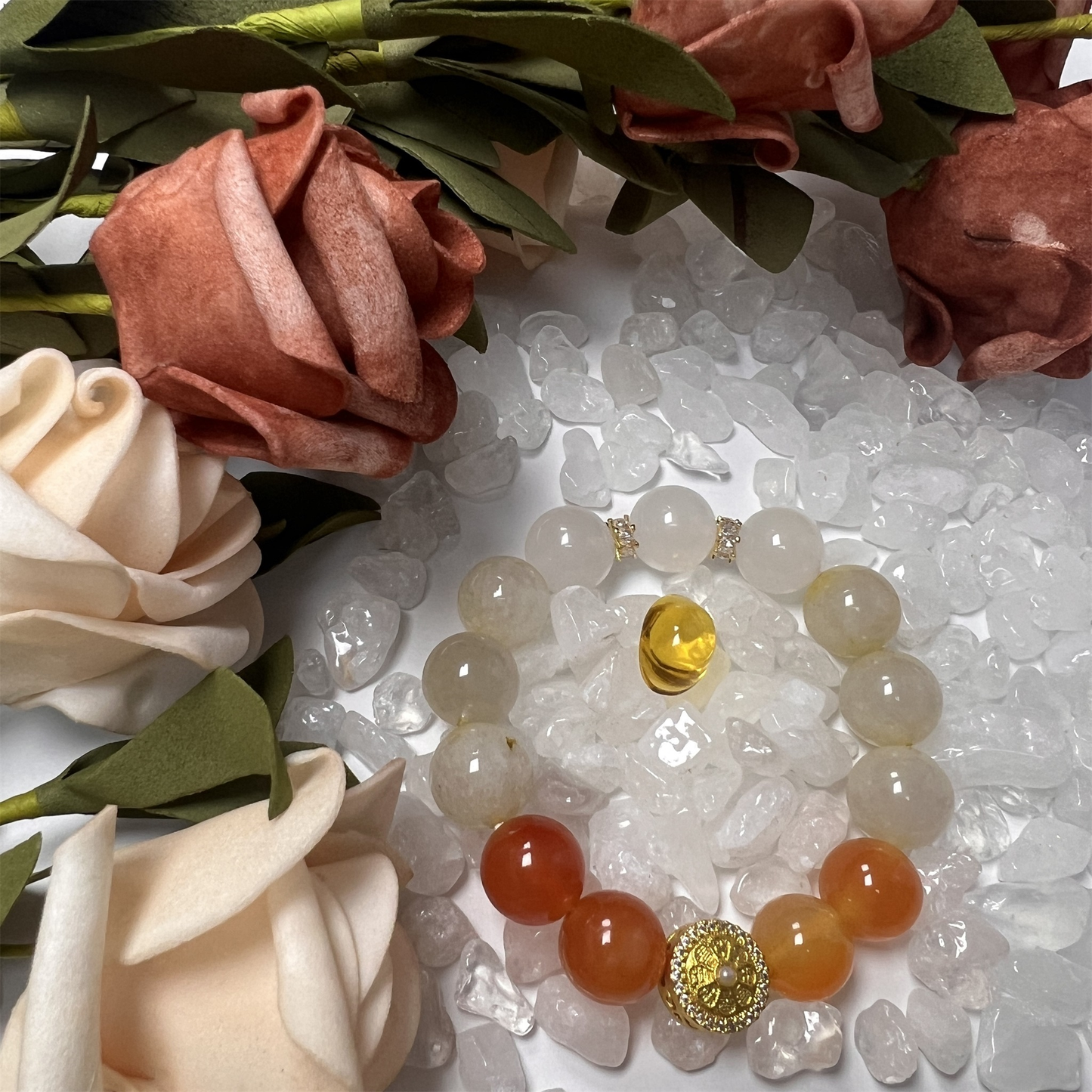 Handcrafted White Original Agate Tibetan Bracelet - Ethnic Spiritual Jewelry