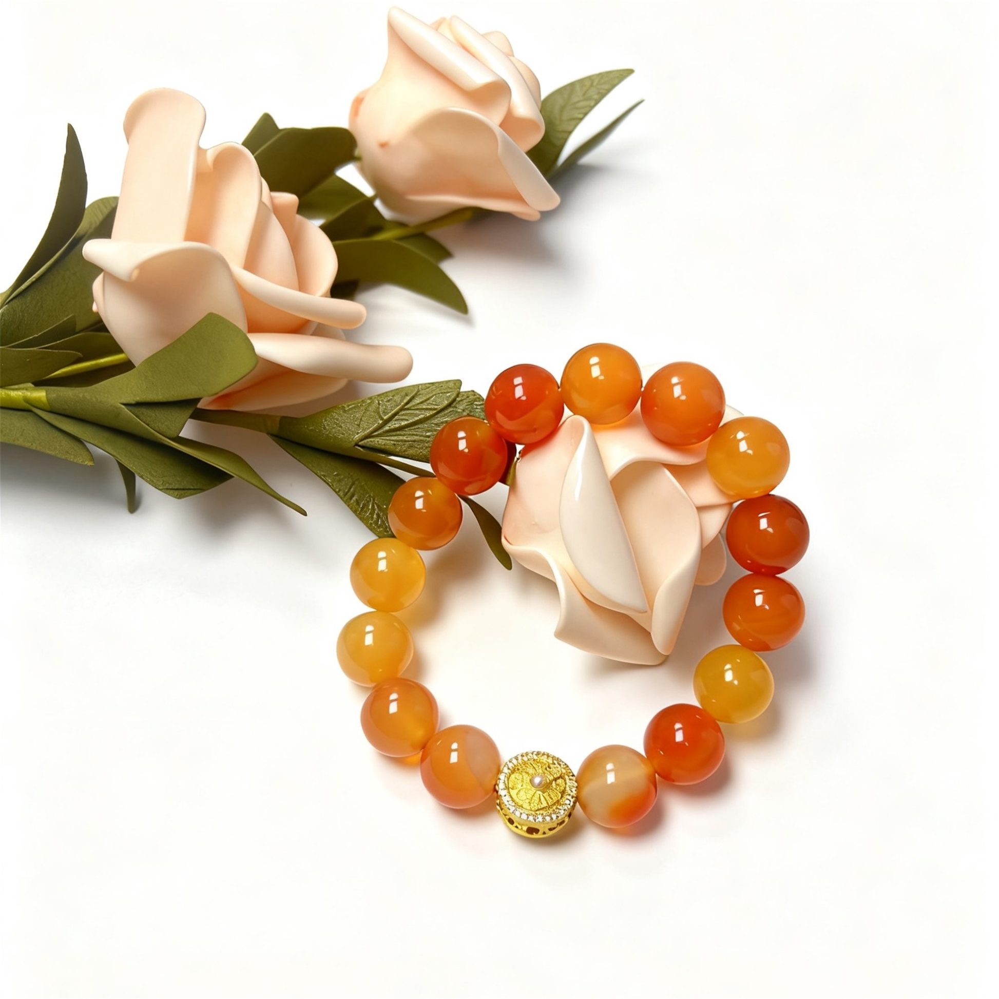 Original Agate Bracelet Detail - 12mm Natural agate 