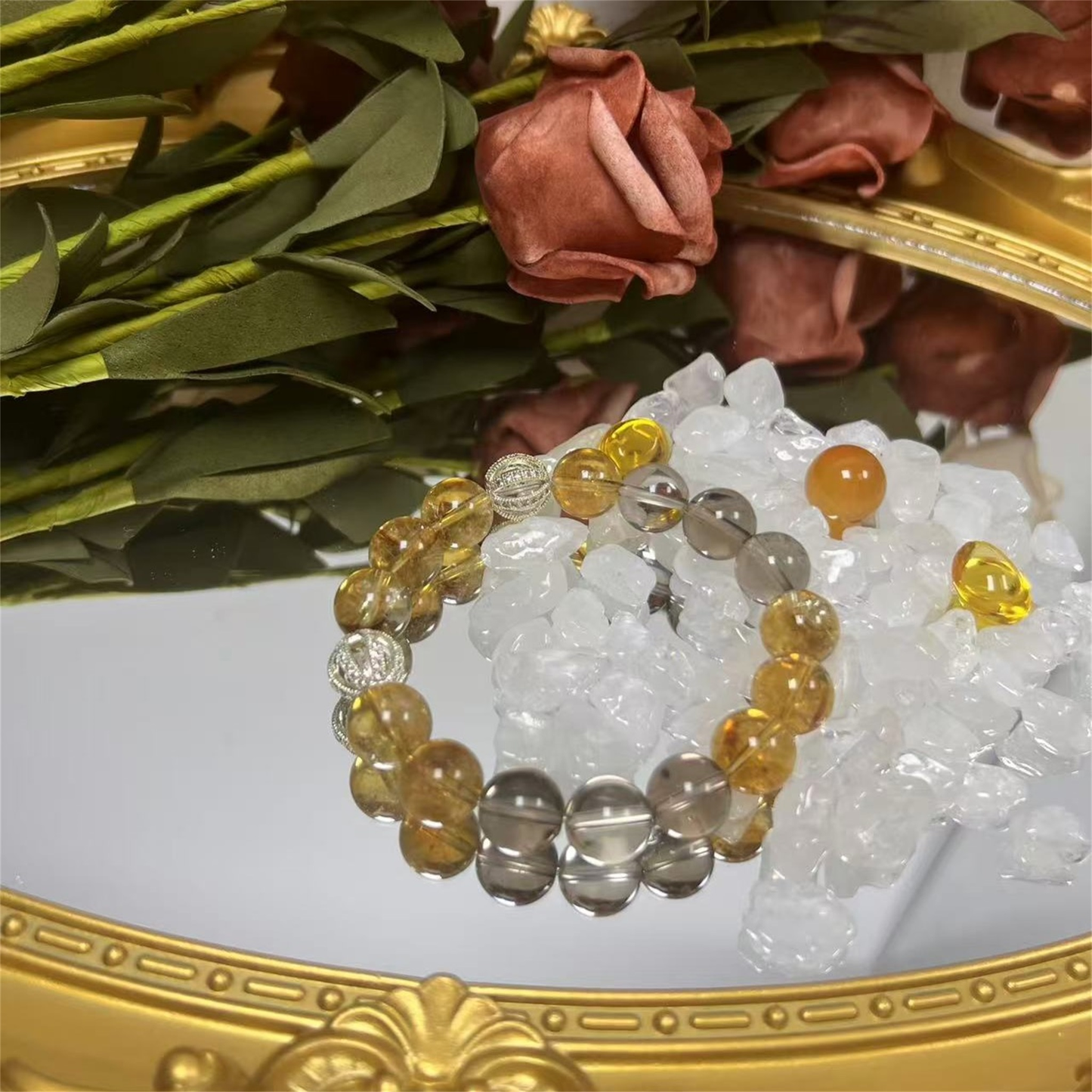 Custom Citrine Bracelet Detail - Career Success and Protection Crystal Jewelry