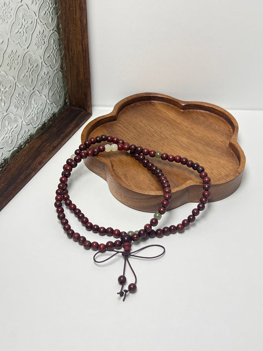 red sandalwood beaded bracelet