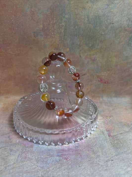 Koi fish gelatinous flower crystal bracelet
