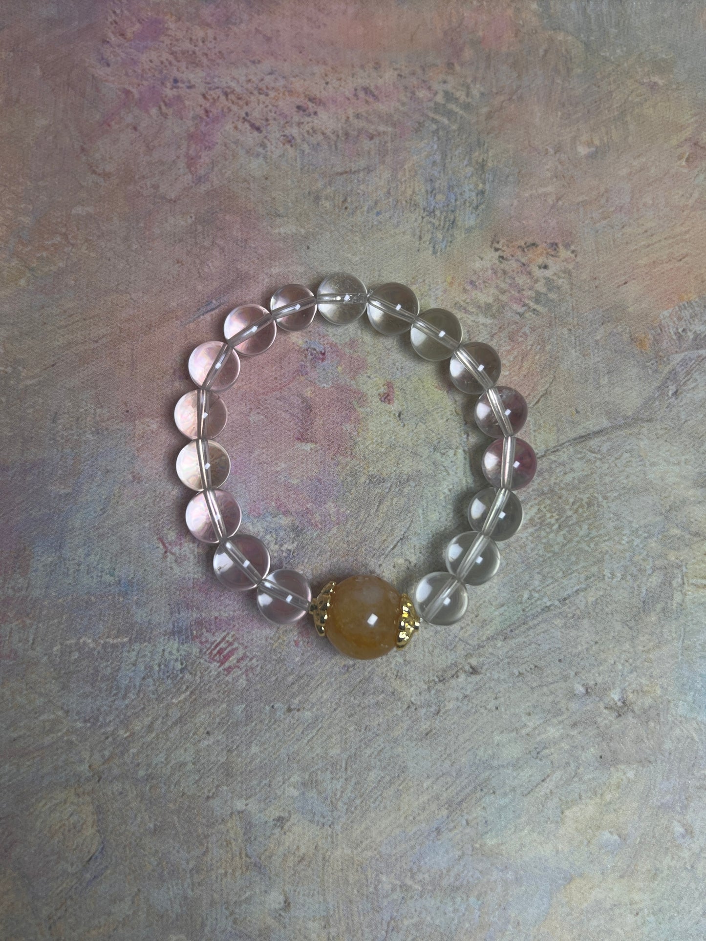 Golden healer quartz and clear quartz bracelet
