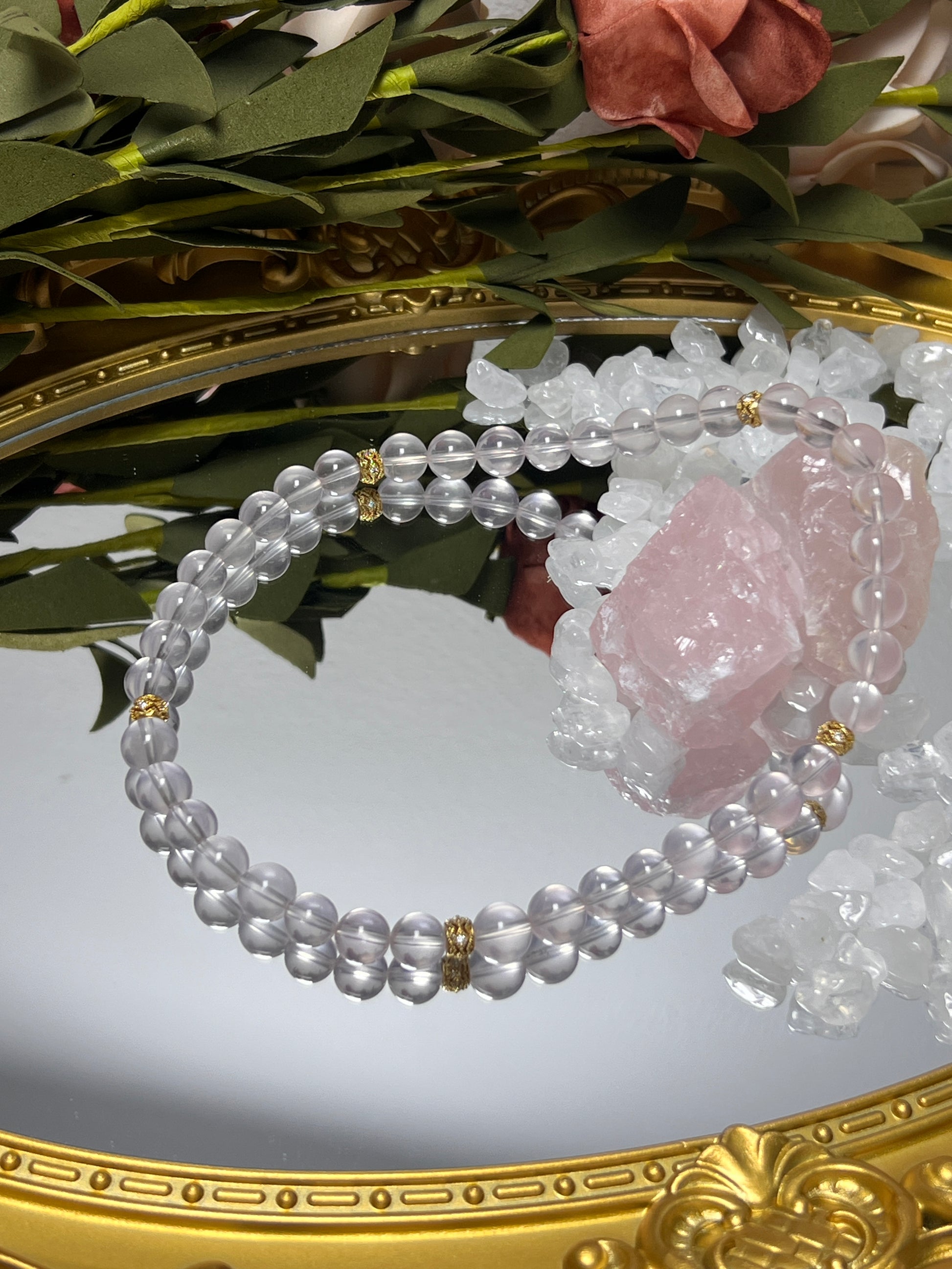 rose quartz crystal bracelet
