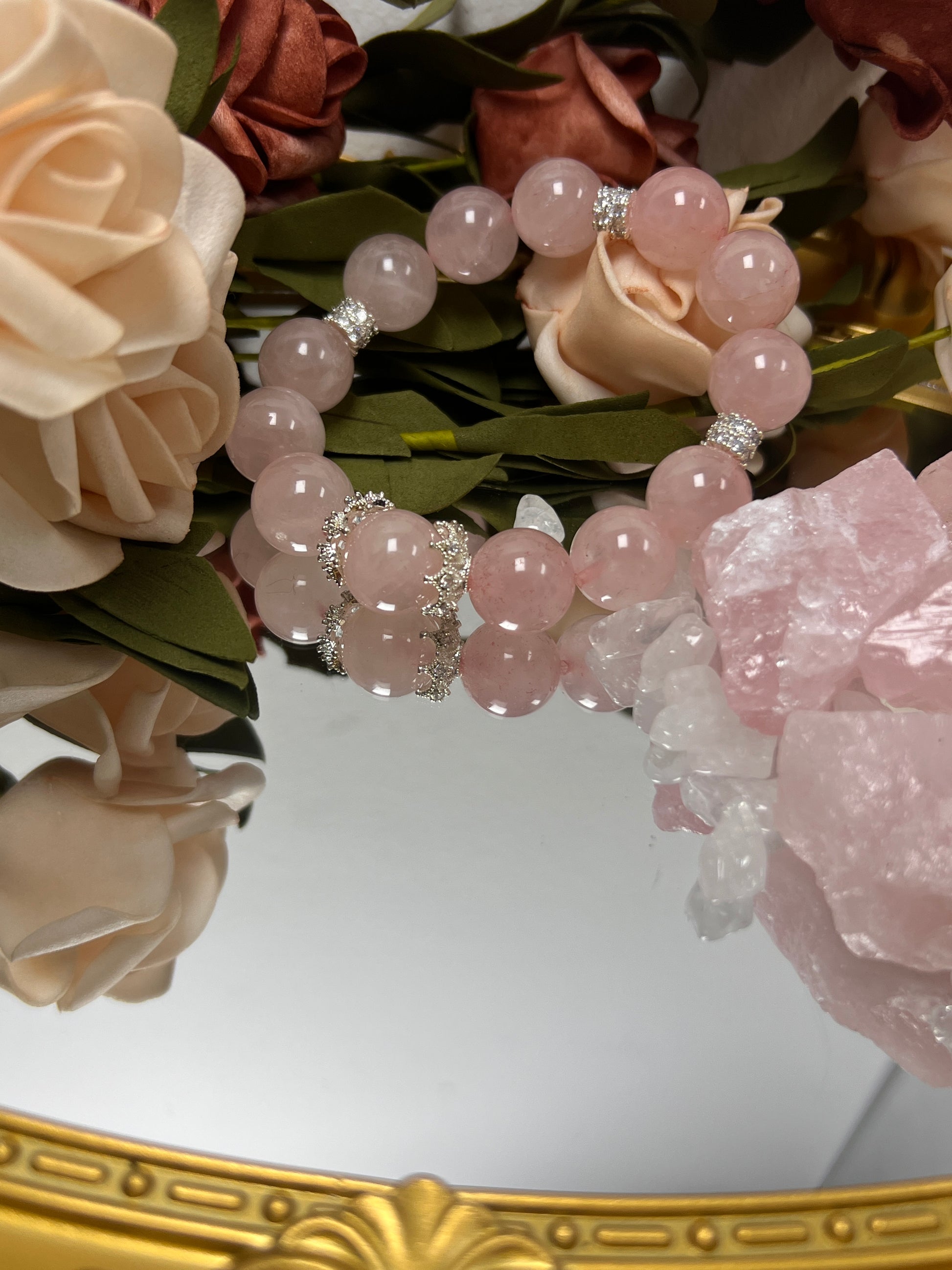 rose quartz crystal bracelet