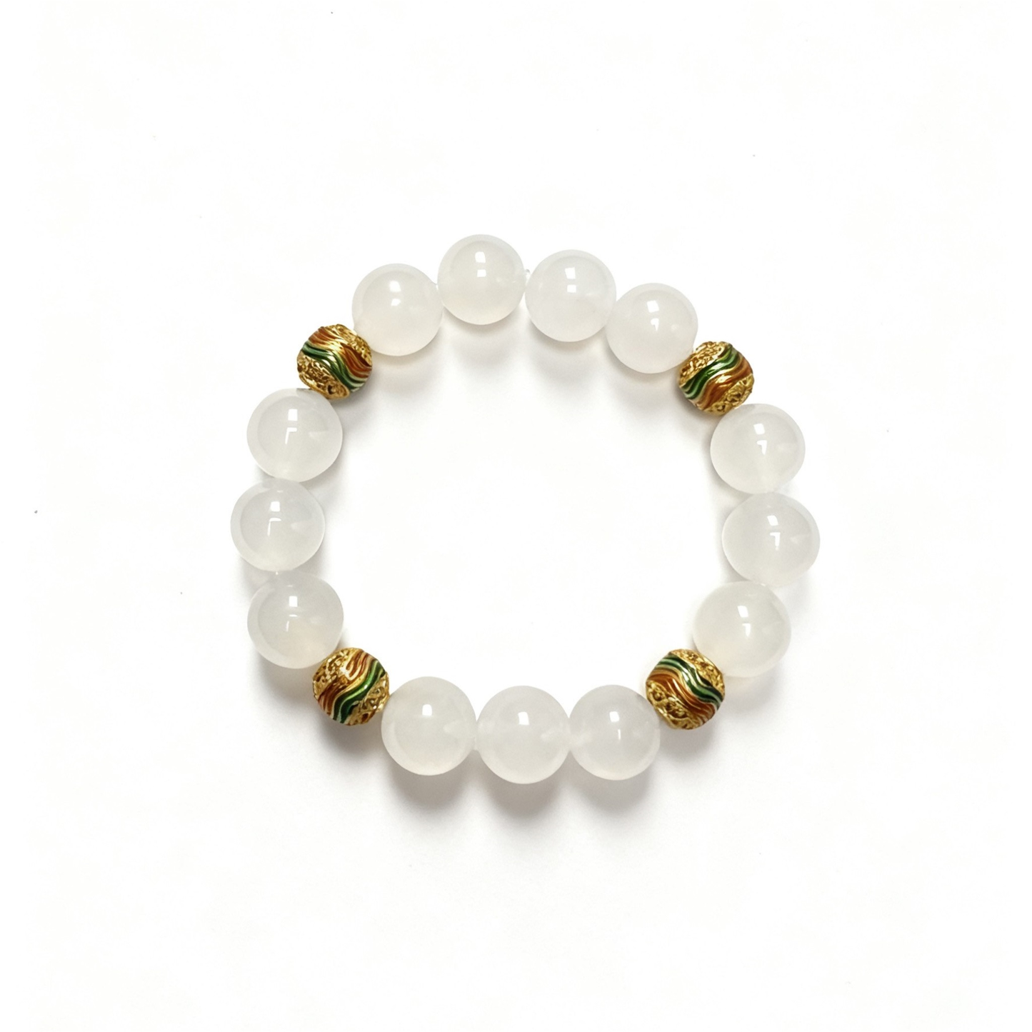 White Agate Bracelet - Peace and Balance Healing Crystal Jewelry for Emotional Wellness
