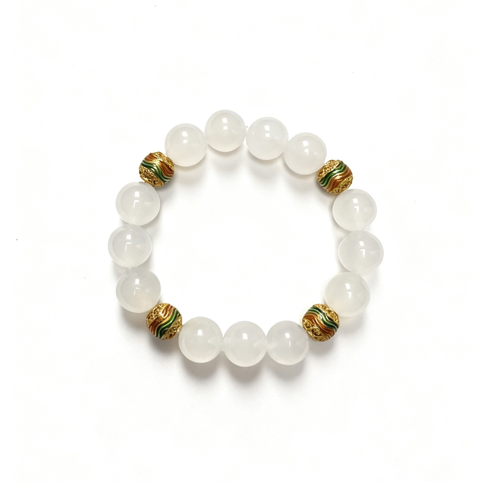 White Agate Bracelet - Peace and Balance Healing Crystal Jewelry for Emotional Wellness