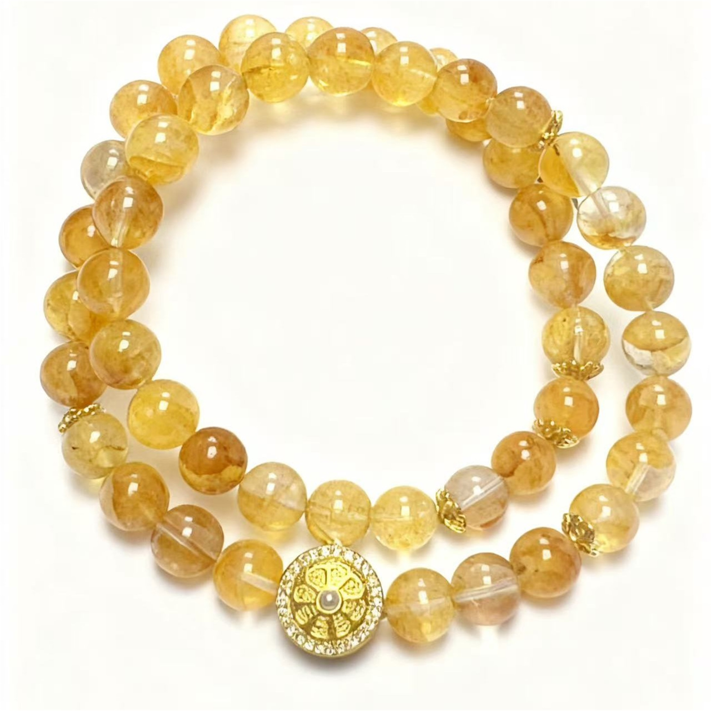 Golden Healer Quartz Two-Tier Bracelet by Eurys - Master Healer Crystal Jewelry