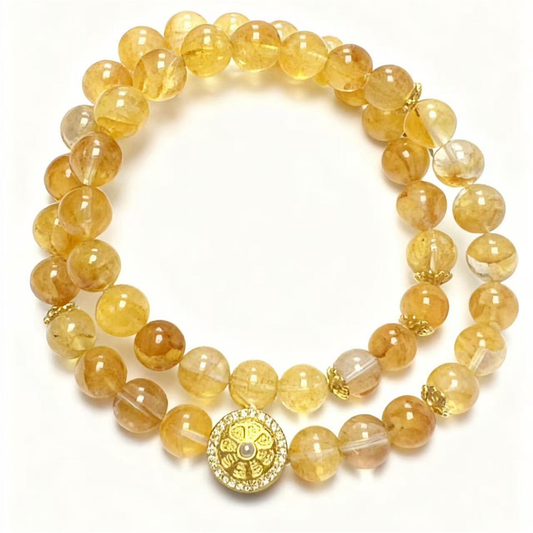 Golden Healer Quartz Two-Tier Bracelet by Eurys - Master Healer Crystal Jewelry