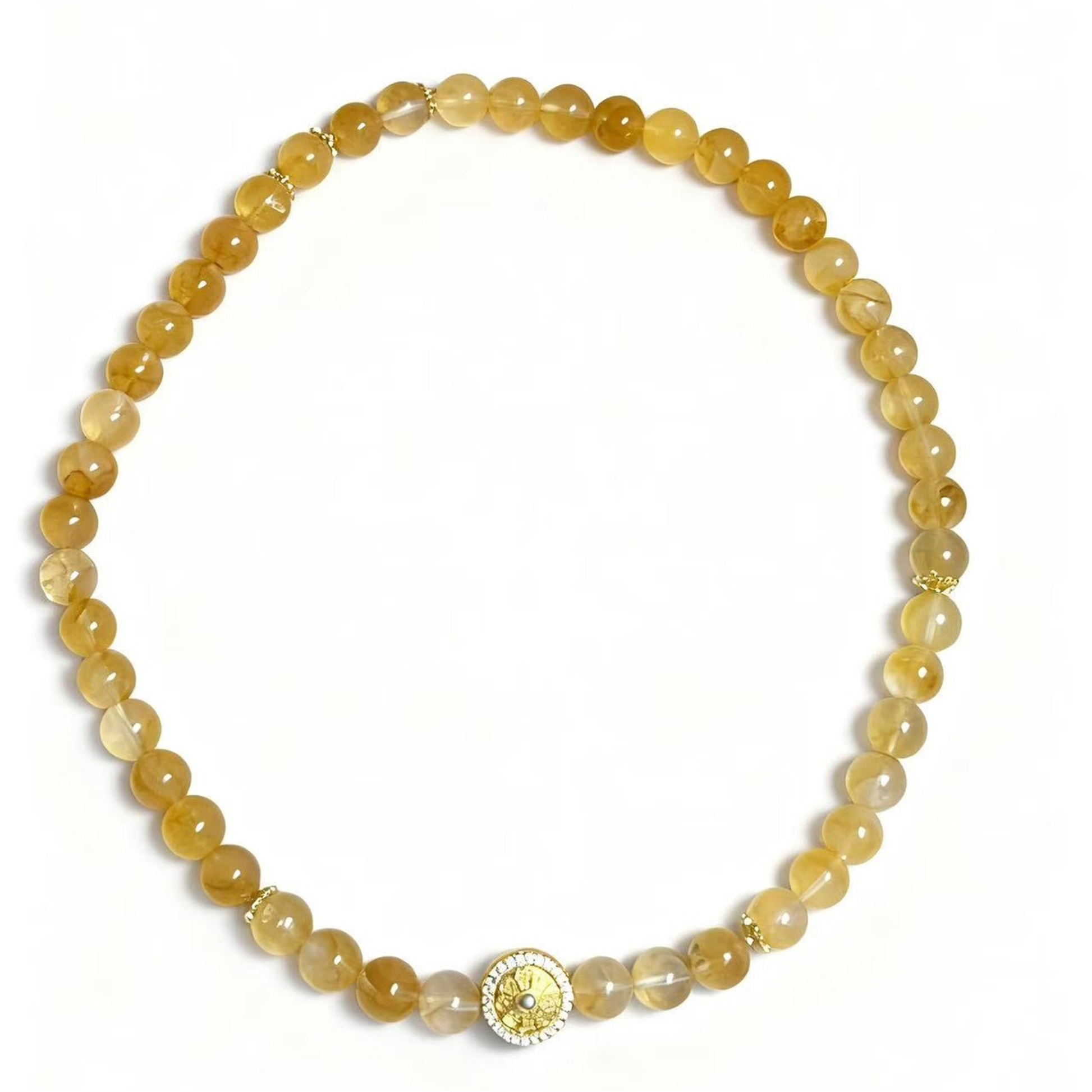 Golden Healer Quartz Two-Tier Bracelet Close-up - Natural Golden Inclusions by Eurys