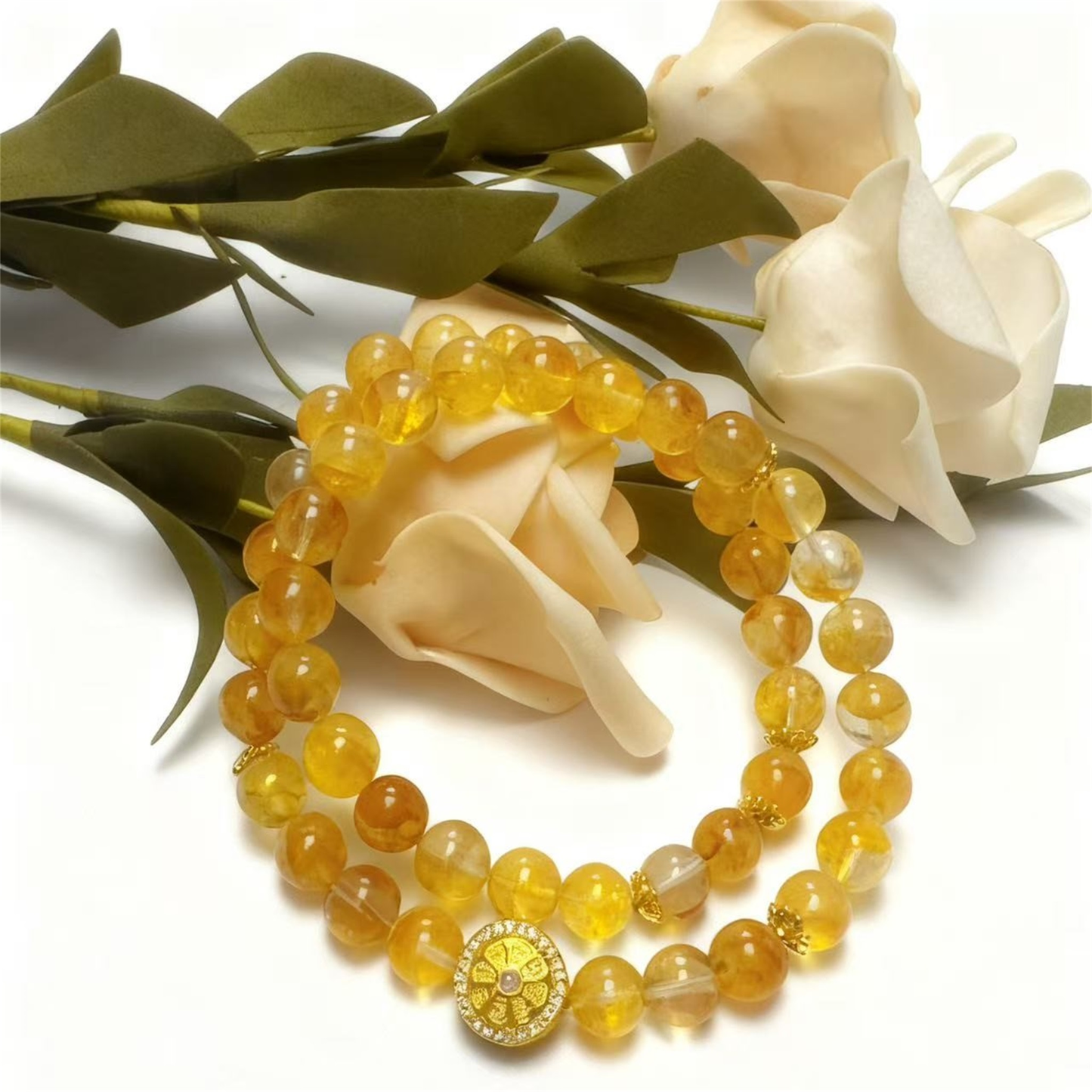 Master Healer Golden Healer Quartz Bracelet - Rare Crystal Energy Jewelry by Eurys