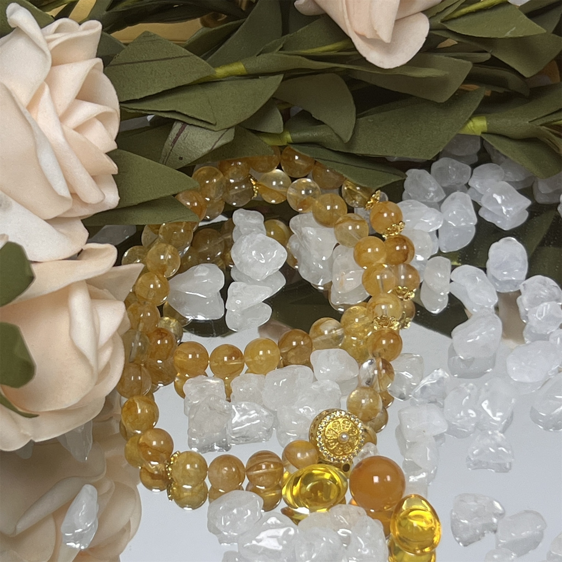 Golden Healer Quartz Two-Tier Design - Healing Crystal Bracelet by Eurys
